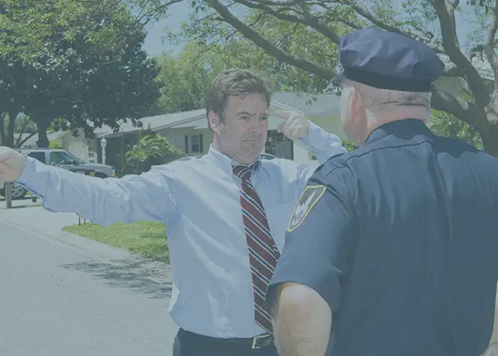 Man taking field sobriety test